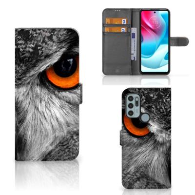 Motorola Moto G60s | Telefoonhoesje | Met pasjeshouder | Uil Motorola Moto G60s | Telefoonhoesje | Met pasjeshouder | Uil