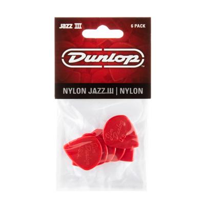 Dunlop Jazz III Red Nylon 6-pack plectrums Dunlop Jazz III Red Nylon 6-pack plectrums