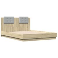 Bedframe met hoofdeinde bewerkt hout sonoma eiken 120x190 cm - thumbnail