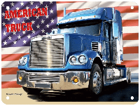 Wandplaat US truck met vlag - thumbnail