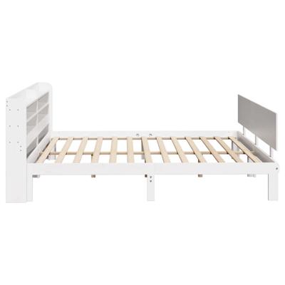 Bedframe met hoofdeinde zonder matras 200x200 cm wit
