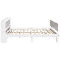 Bedframe met hoofdeinde zonder matras 200x200 cm wit - thumbnail