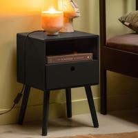 WOOOD Nachtkastje 'Ozzy' kleur Zwart - thumbnail