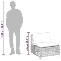 6-delige Loungeset met kussens poly rattan beige - thumbnail