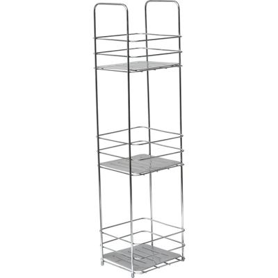 Gebor - Staand Doucherek 63x16x15cm - 3 Laags Badkamerrek - Doucherek Zonder Boren – Chroom – Badkamer – Douche Gebor - Staand Doucherek 63x16x15cm - 3 Laags Badkamerrek - Doucherek Zonder Boren – Chroom – Badkamer – Douche