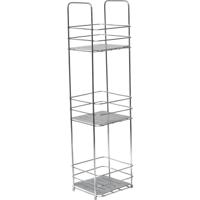 Gebor - Staand Doucherek 63x16x15cm - 3 Laags Badkamerrek - Doucherek Zonder Boren – Chroom – Badkamer – Douche - thumbnail