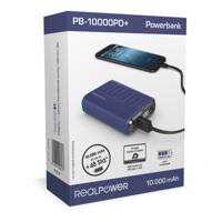 RealPower PB-10000PD powerbank Navy 10000 mAh - thumbnail