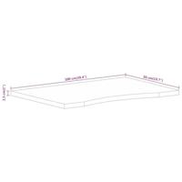 Bureaublad met ronding 100x50x2,5 cm massief ruw mangohout - thumbnail