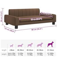 vidaXL Hondenmand 90x53x30 cm stof bruin - thumbnail