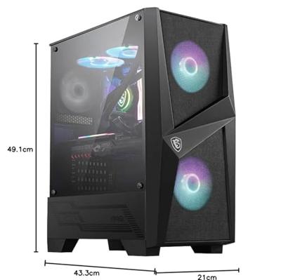 Micro Star International Computer MAG FORGE 100R Midi-tower PC-behuizing Zwart, Transparant