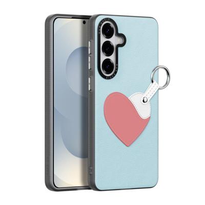 Dux Ducis Luvy Samsung Galaxy S26 Plus PU-leren backcover hoes met ringhouder - Harten/Lichtblauw Dux Ducis Luvy Samsung Galaxy S26 Plus PU-leren backcover hoes met ringhouder - Harten/Lichtblauw