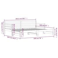 Slaapbank met onderschuifbed 90x190 cm massief grenenhout - thumbnail
