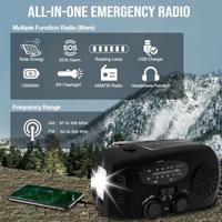 Technaxx TX-238 Noodradio AM, FM Noodradio Handslinger, Zonnepaneel, Zaklamp, Oplaadbaar Zwart - thumbnail