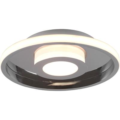 LED Badkamer Plafondlamp Rond 28W - Dimbaar IP44 - Warm Wit 3000K - Mat Chroom