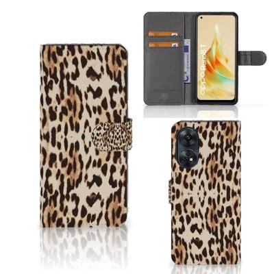 OPPO Reno8 T 4G | Telefoonhoesje | Met pasjeshouder | Leopard