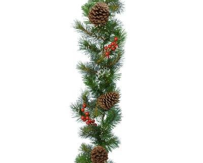 Kerstslinger guirl.bes l10b30h270 cm groen/wit Everlands - Everlands Kerstslinger guirl.bes l10b30h270 cm groen/wit Everlands - Everlands