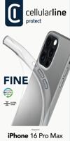 Cellularline Fine Case Backcover Apple iPhone 16 Pro Max Transparant Stootbestendig - thumbnail