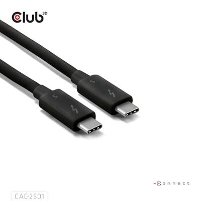 club3D Thunderbolt-kabel Thunderbolt (USB-C) stekker 1.00 m Zwart CAC-2501 - thumbnail