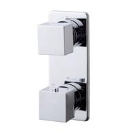 Ceres Square Inbouw 2-Wegs Douchethermostaat Vierkant Chroom Aqua Splash - thumbnail