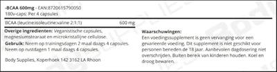 -BCAA 600mg 180v-caps -BCAA 600mg 180v-caps