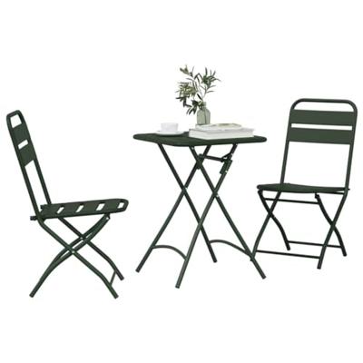 Bistroset 3 pcs Donkergroen Staal