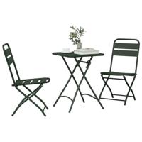 Bistroset 3 pcs Donkergroen Staal - thumbnail