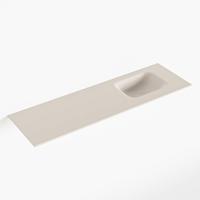 MONDIAZ LEX Linen solid surface inleg wastafel voor toiletmeubel 100cm. Positie wasbak rechts - thumbnail