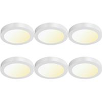 LED Downlight Opbouwspot 6 Stuks - Brinton Thin - 12W 1120lm 120° Bundelhoek - Aanpasbare Lichtkleur 3000K-4000K-6500K - IP40 - Rond - Wit - Ø172mm - thumbnail