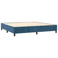 Boxspring met matras fluweel donkerblauw 200x200 cm - thumbnail