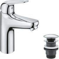 Eéngreeps wastafelmengkraan - GROHE Swift - 24326001 - Chroom - Maat M - Waterbesparend - Click-clack afvoer - thumbnail