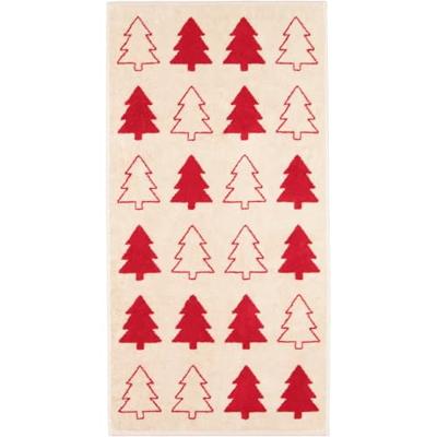 Cawö Cawo Christmas Edition 794 Fir trees Handdoek rot