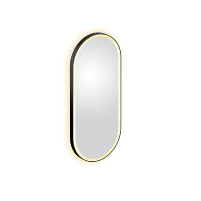 Spiegel Clou Look At Me Met LED Verlichting Ovaal 100x45 cm Met Omlijsting Mat Zwart Clou