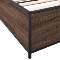 Bedframe bewerkt hout metaal bruin eikenkleur 120x190 cm - thumbnail