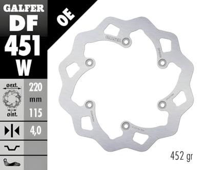 GALFER wave remschijf "df451" rotor df451 type w rigid