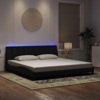 Bedframe met LED-verlichting fluweel zwart 200x200 cm - thumbnail