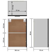 Hangkast 39,5x31x60 cm bewerkt hout zwart - thumbnail