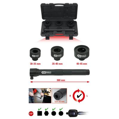 KS Tools 150.1125 Speciale set axiale scharniersleutels, 4-delig