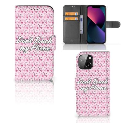 iPhone 13 Mini Portemonnee Hoesje Flowers Pink DTMP iPhone 13 Mini Portemonnee Hoesje Flowers Pink DTMP
