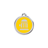 Fire Hydrant Yellow roestvrijstalen hondenpenning small/klein dia. 2 cm RedDingo - Reddingo - thumbnail