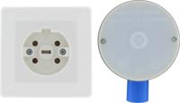 Kopp perilex inbouwdoos met Perilix wandcontactdoos wit - thumbnail