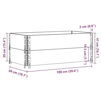 VidaXL Palletopzetranden 2 st 100x50 cm massief grenenhout