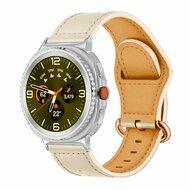 Classic leren band - Ivoor - Samsung Galaxy Watch 8 Classic - 46mm
