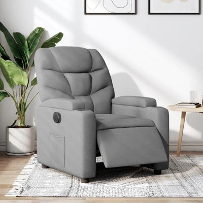 Fauteuil elektrisch verstelbaar stof lichtgrijs