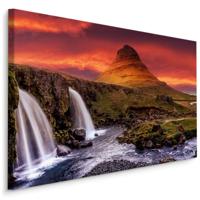 Schilderij - Waterval in IJsland, premium print - thumbnail