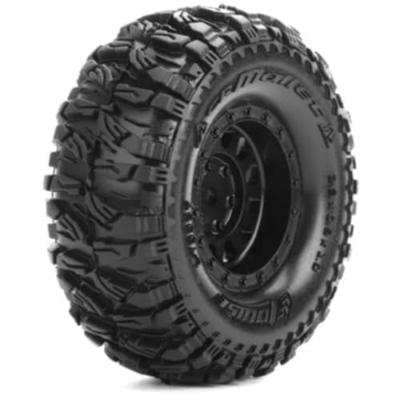 Louise CR Mallet 1/18 & 1/24 Scale 1.0 Crawler Tire Super Soft / Black Rim - Hex 7mm