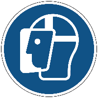 Gelaatsbescherming verplicht gebods- Ø 150 mm - Sticker - thumbnail