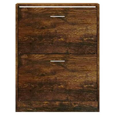 Schoenenkast 63x24x81 cm bewerkt hout gerookt eikenkleurig