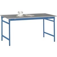 Manuflex BB3064.5007 Bijzettafel basis stationair met staalbeslag schijf in stralend blauw RAL 5007, bxdxh: 1500 x 800 x 780 mm Stralend blauw (RAL 5007) - thumbnail