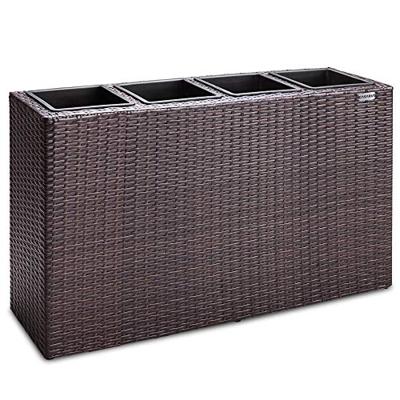 Polyrattan Bloembak 4 delig - Bruin - 95 x 27 x 60 cm Polyrattan Bloembak 4 delig - Bruin - 95 x 27 x 60 cm