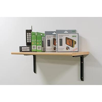 Muurbeugel AMIG 4plus-21110 Planken Zwart Aluminium (25 x 15 cm)